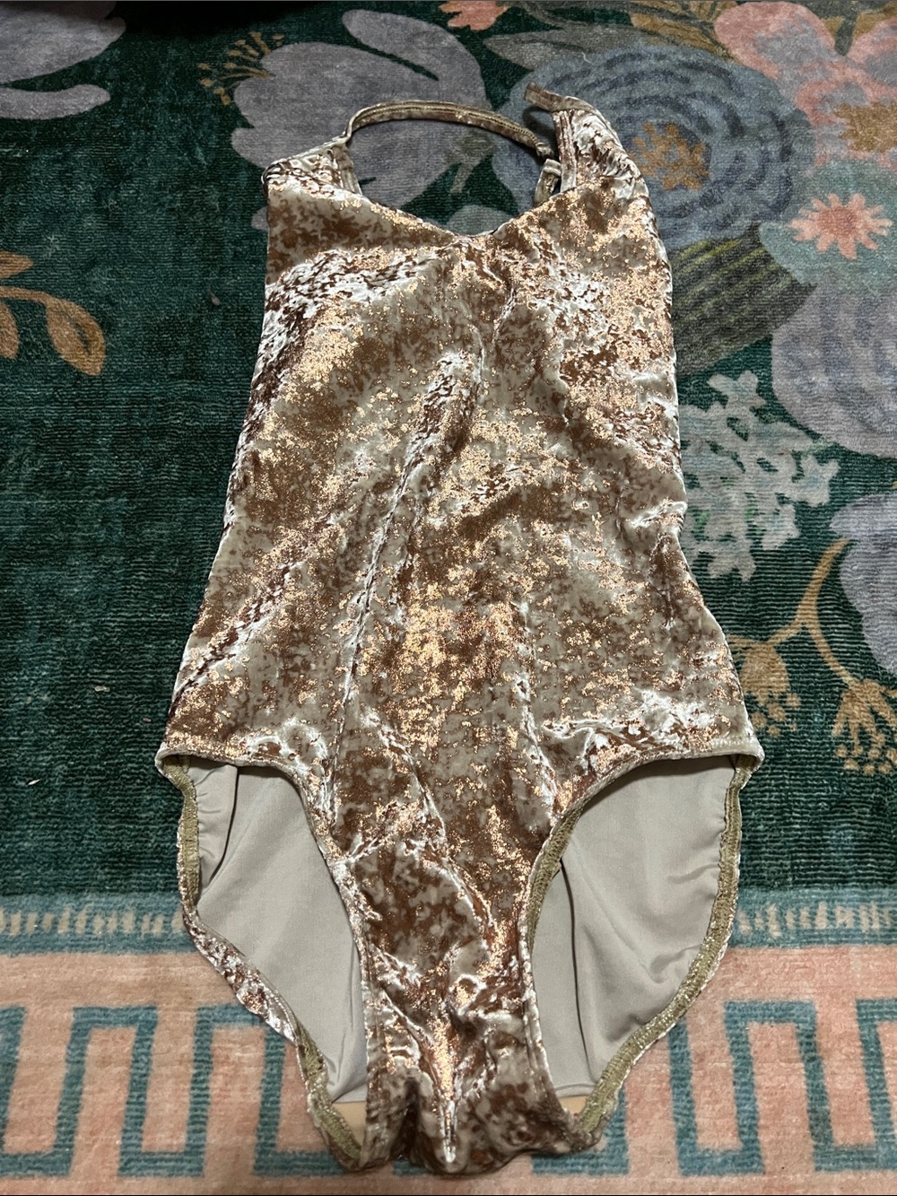 Eleve Dancewear Gold Crushed Velvet Leotard